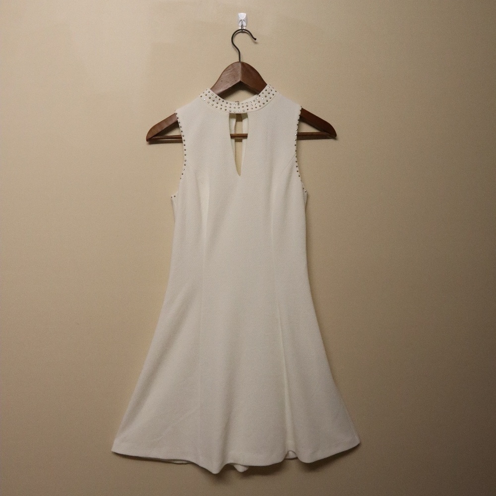 Guess- White Dress with Gold Studs